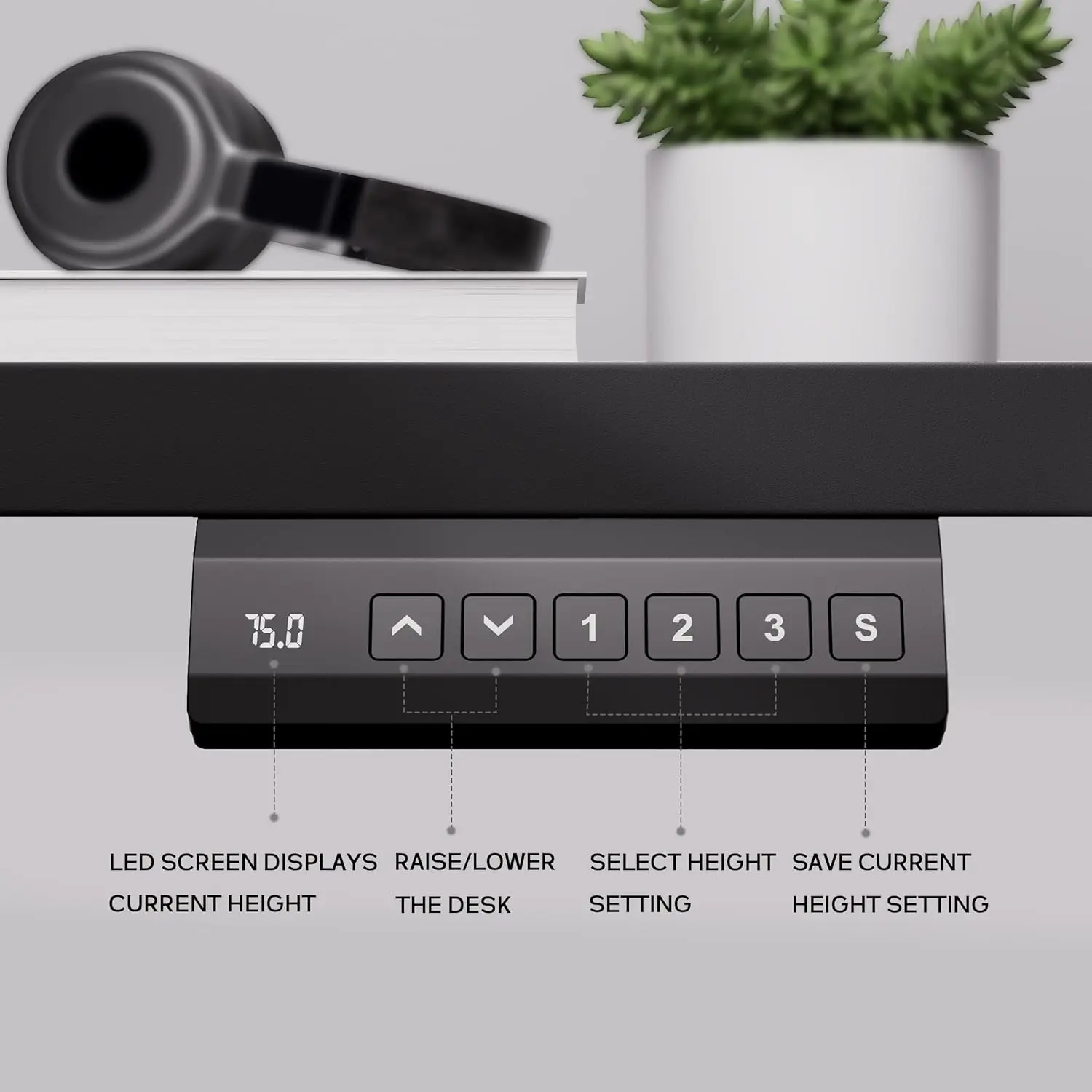 Dual Motor Electric Standing Desk Frame, Height Adjustable Table Legs for Max 44″ x 70.8″ Desktop with 330lbs Capacity, Ergonomi