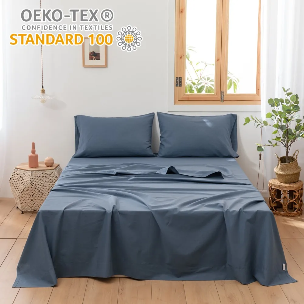Simple&Opulence 3/4Pcs Solid Color Belgian Linen Cotton Blended Bedding Set Bed Sheet Set Fitted Sheets Simple&Opulence 3/4Pcs Solid Color Belgian Linen Cotton Blended Bedding Set Bed Sheet Set Fitted Sheets