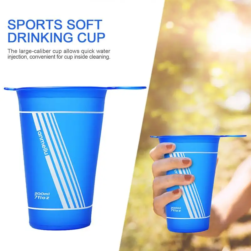 200ml Foldable Travel Cup Reusable Soft Running Bottles Portable Sports Drinking Mugs Camping Tool For Hiking Travel