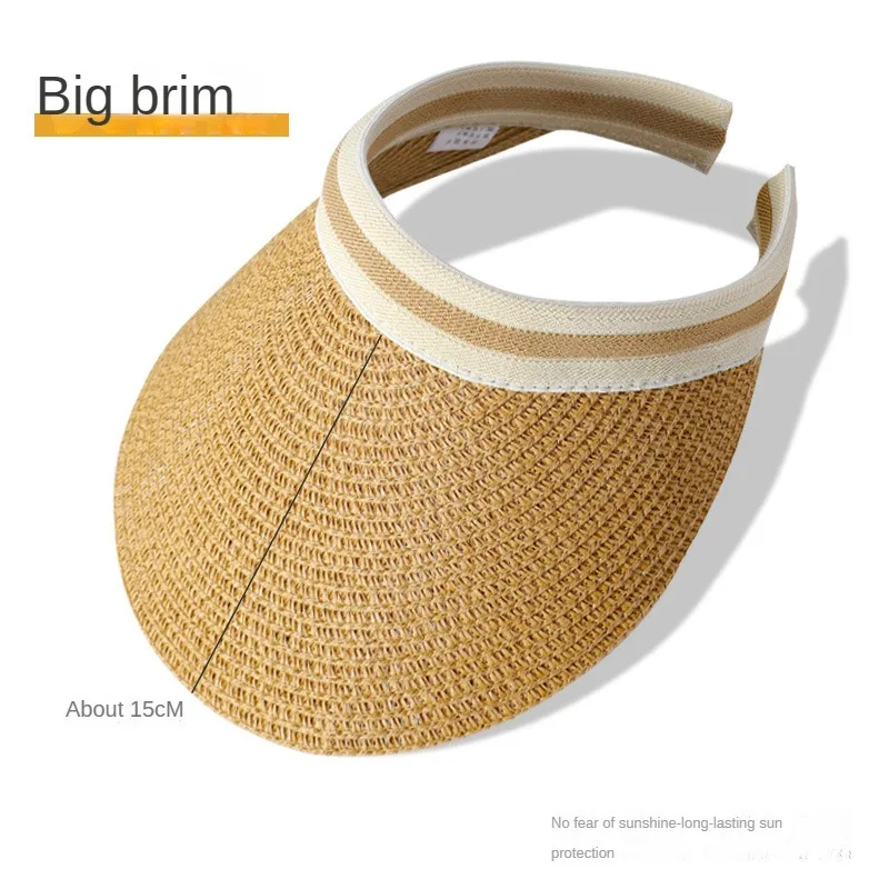 Free Shipping New Summer Sun Hat Female Sun Protection Hiking Hat Korean Version of The Travel Beach Straw Hat Cycling Sun Hat