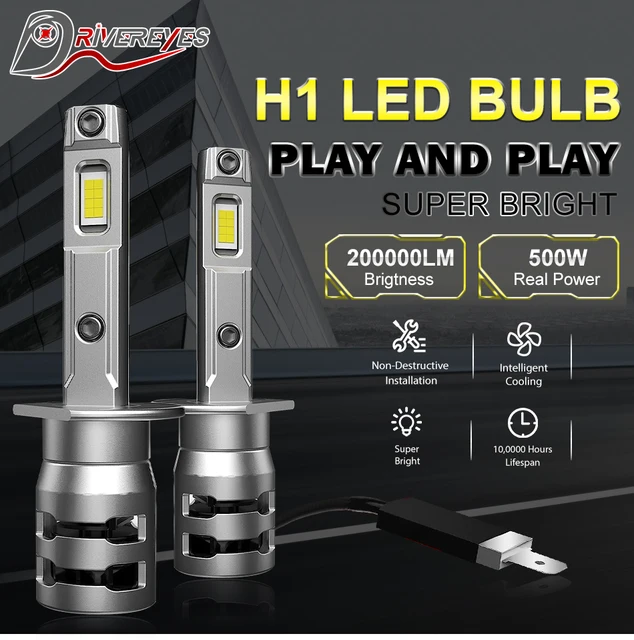 Luz LED H1 de alta potencia para coche, luces blancas de 16 piezas