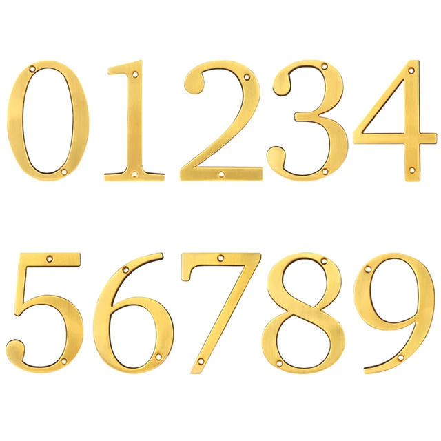 Arany 10 Cm-Es Külső Házszám Az Otthoni Apartman Ajtók Számához Kültéri Postafiók Címlapja Jelzőtábla Cink Ötvözet 4 Hüvelyk #0-9 - Image 4