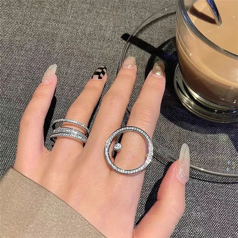 

Japan And South Korea Hot Selling High Quality Simple Diamond Ring Ring Ladies All Match Holiday Party High Luxury Jewelry Gifts