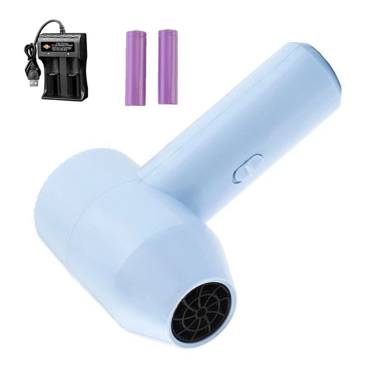 Mini Air Fan Air Blower 12V Rechargeble Hair Dryer 2x1500mah Battery Pack 3