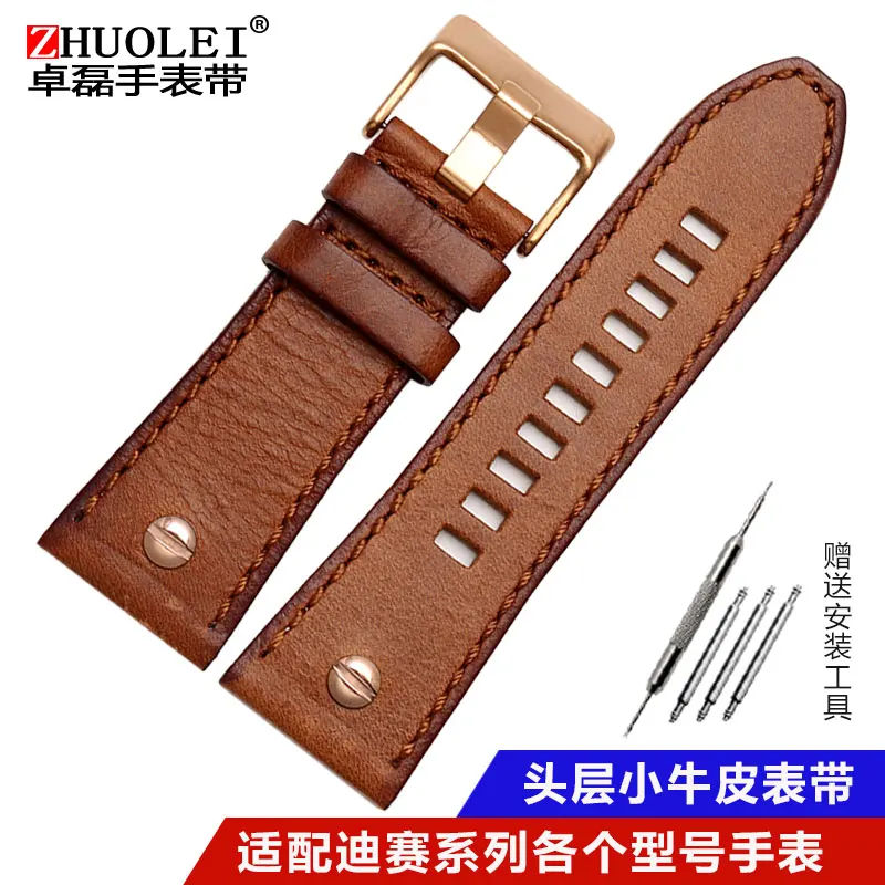 Quality Genuine Retro Leather Watchband for Men – Vintage Italian Leather Strap 22mm, 24mm, 26mm