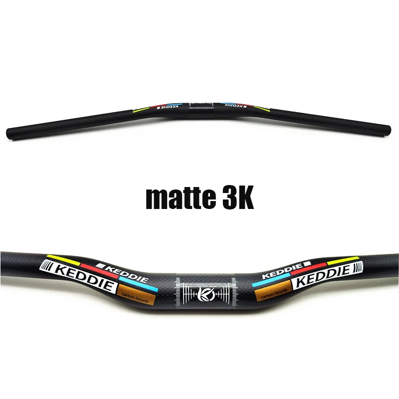 MTB Bicycle Handlebar Full Carbon 31.8*600-760mm T800 Carbon Lightweight Riser Flat Bar 3K Matte