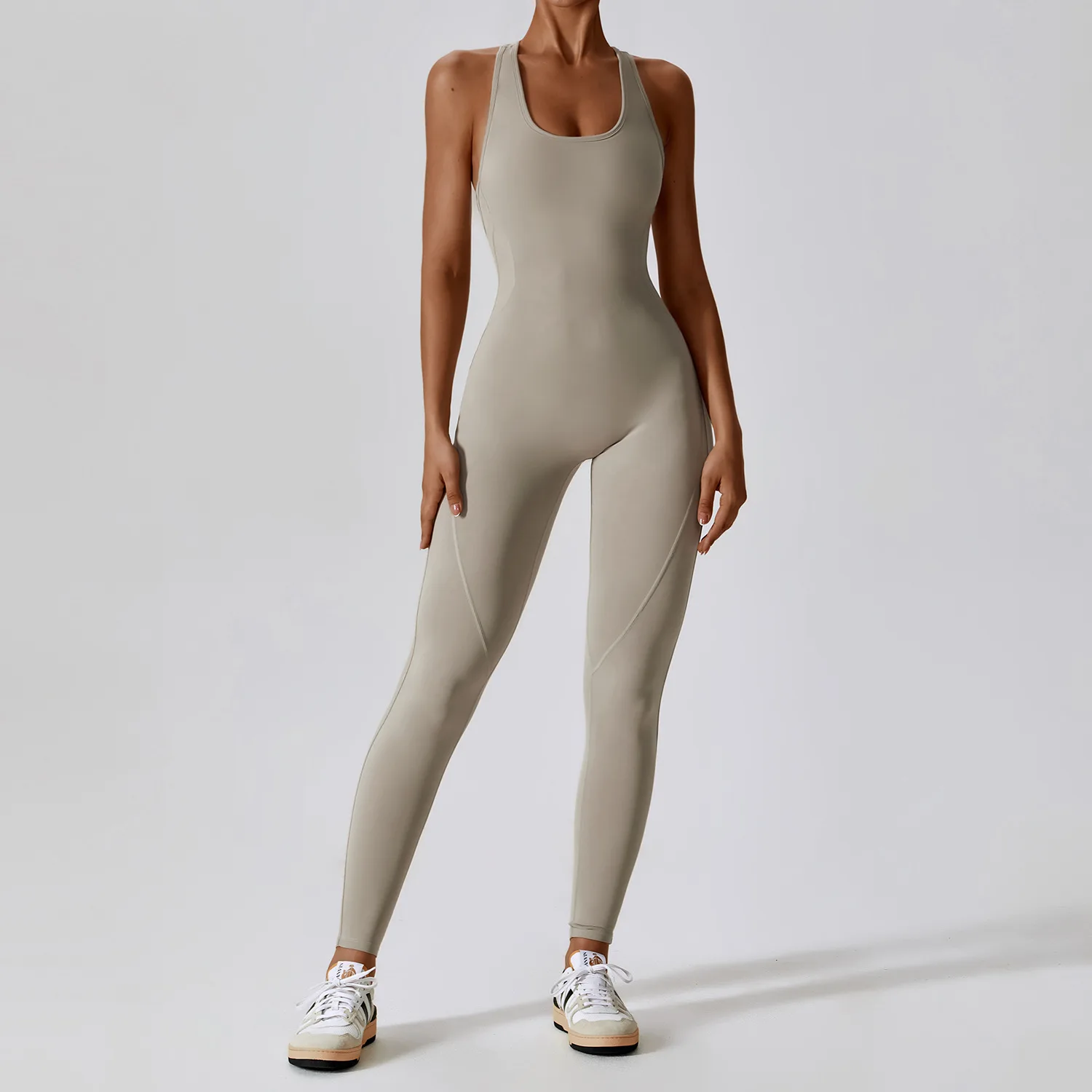 Maxdutti Ins Fashion Blogger Tight Fitting Tank Tops Hollowed Out Backless Yoga Suit For Women High Elastic One Piece Yoga Suit