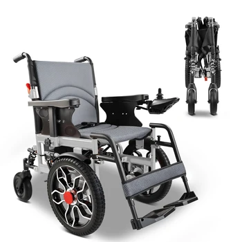 Sedia a rotelle elettrica, pieghevole, capacità di carico fino a 150 kg, motore da 500 W, autonomia di 20 km, pneumatici da 40 cm per tutti i terreni e facile trasporto