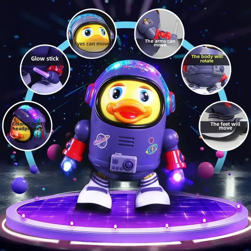 Dancing Panda Robot Toy Electric Plush Children's Plaything with Light Music Vendor Stall Space Duck Trendy Toy from China