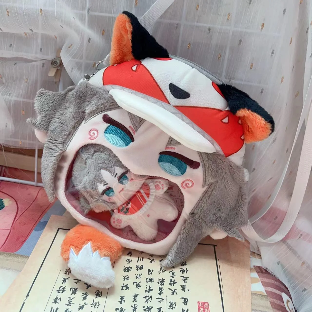 

Luxiem Mysta Anime Cosplay Schoolbag Storage Bag Plush Crossbody Bag Coin Purse Gift