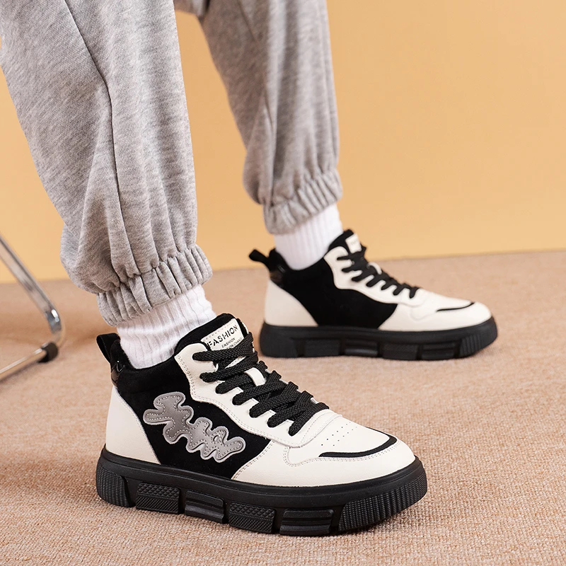 

Женские кроссовки на платформе, повседневные кроссовки на толстой подошве, Вулканизированная подошва, черные или коричневые, для весны, 2023