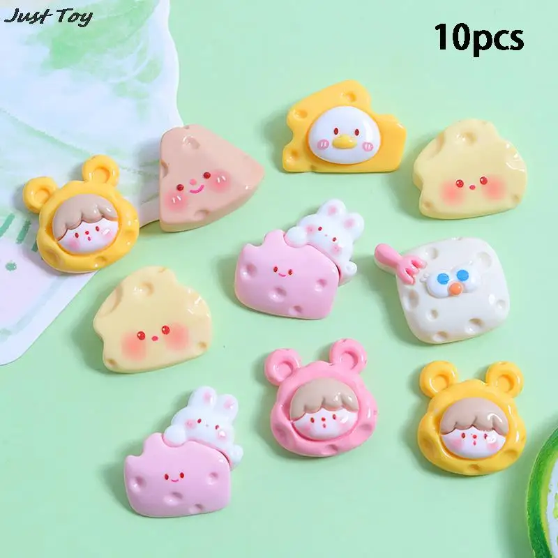 

10Pcs Resin Decoration Sanrioed Cheese Accessories Kawaii Charms Series Cartoon Anime Toys Diy Phone Case Hair Clip Box