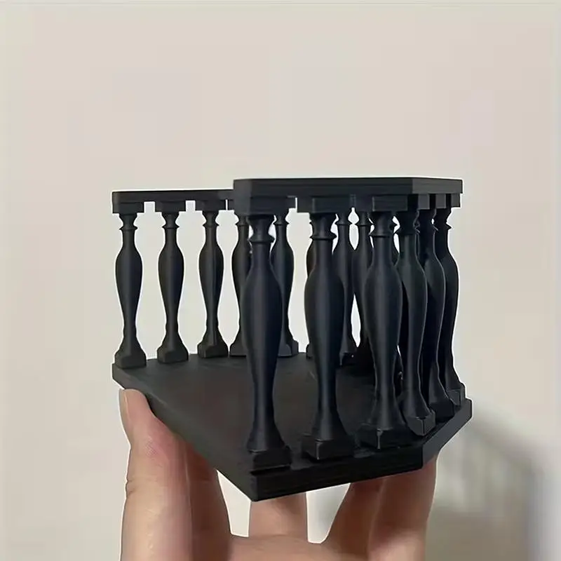 European-Style Miniature Dollhouse Balcony with Railing