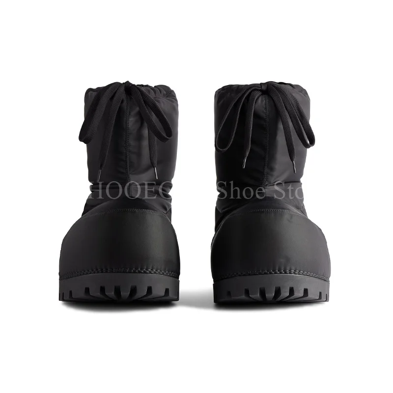 Men's Big Toe Shoes Design Lace-up Snow Boot High-top Thick Winter