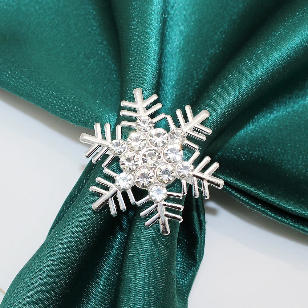 12Pcs Silver Christmas Napkin Rings For Party Decor