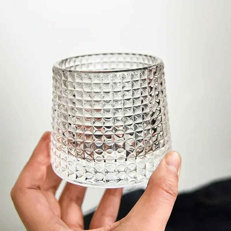 160ml Thickened Rotating Crystal Glass Wine Glass Ins Wind Nordic Whisky Glass Creative Personality Foreign Wine Tumbler Cup