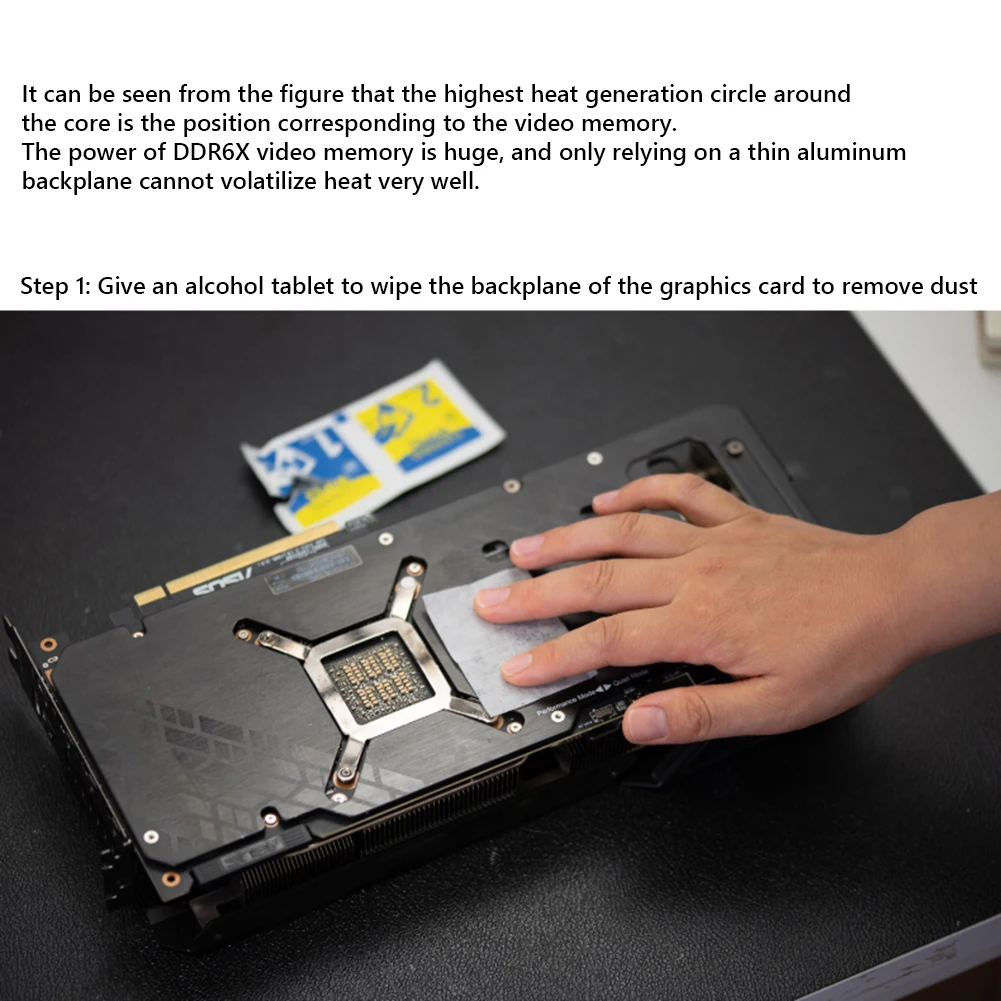 GPU Backplane Radiator Graphics Card Backplane Heatsink Alloy Aluminum Video Memory VRAM Radiator for RTX 3090 3080 3070