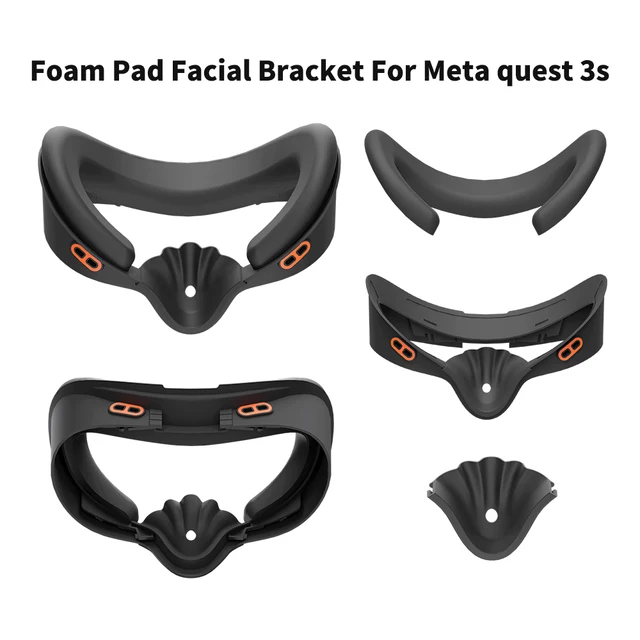 New Comfortable Adjustable Facial Replacement PU Leather Foam Bracket For Meta Quest 3S Interface Pad Cushion VR Accessories