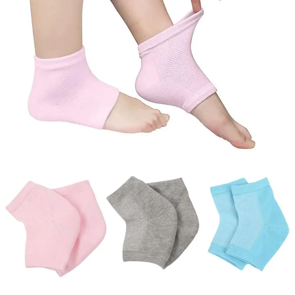 1pair Silicone Insole Moisturizing Socks Heels Protector Anti Crack Foot Spa Socks Gel Shoes Insoles Feet Care Pedicure