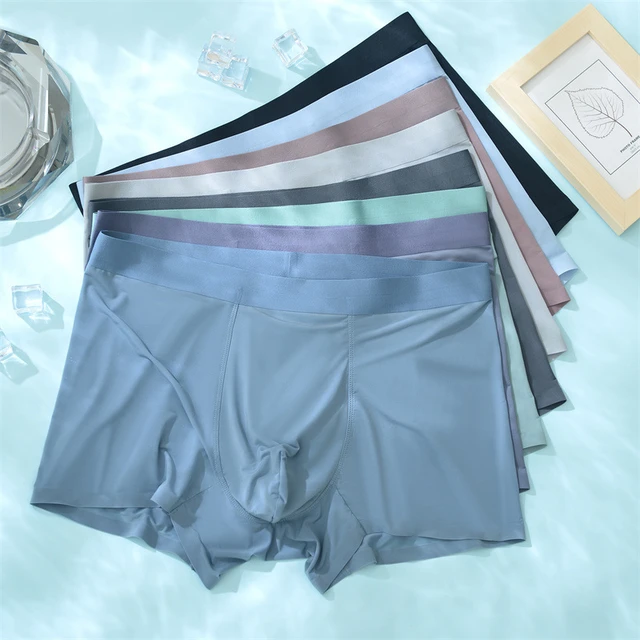 Summer Men Ice Silk Seamless Underwear Sexy Men's Boxers Shorts