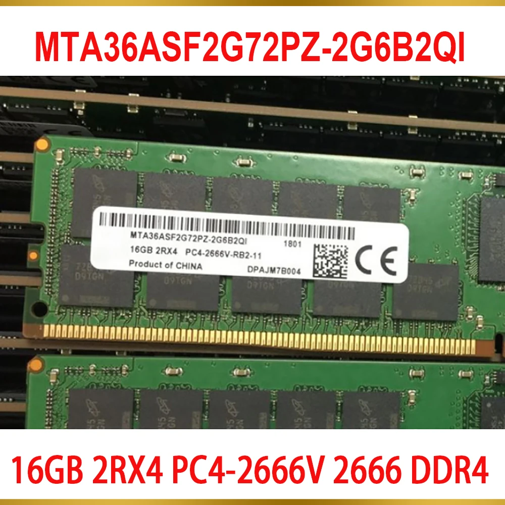 1Pcs For MT RAM 16G 16GB 2RX4 PC4 2666V 2666 DDR4 Server Memory MTA36ASF2G72PZ 2G6B2QI