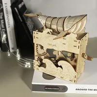3d wooden puzzle Whale music box Play Beautiful Seaside Handmade Assembly Model kit Holidays birthdays Christmas gifts 1