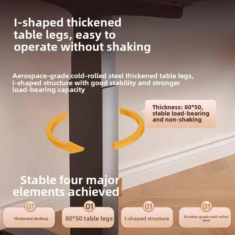 Solid Wood Electric Height Adjustable Desk Computer Desk Study Desk Home Office Gaming Table Lifting Workstation