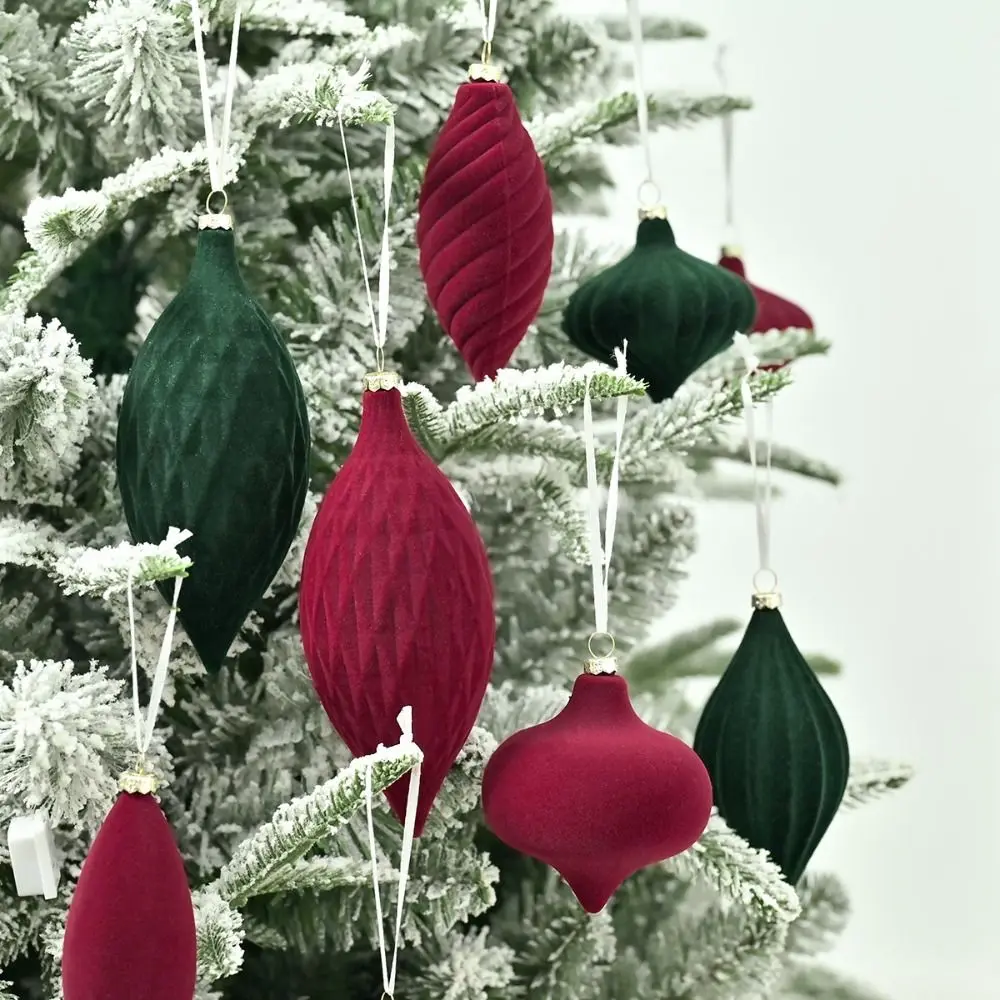 Description Picture 2 of item27pcs Flocked Velvet Christmas Ball Pendant  Elegant Xmas Tree Hanging Ornaments Reusable Shatterproof Christmas Balls Ornaments