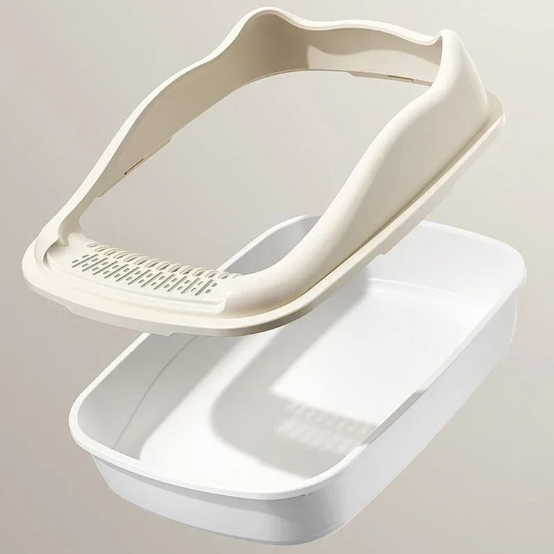 Cat Litter Box for Small Cats Animals Semi Closed Cat Dog Tray with Scoop Excrement Training Sand Litter Box Accessories cat litter box