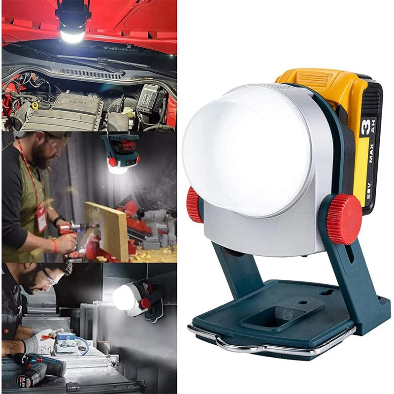 마키타 18V 배터리용 무선 LED 작업등, 마키타 18V, 20V, 20W, 1800LM 휴대용 야외 투광 조명