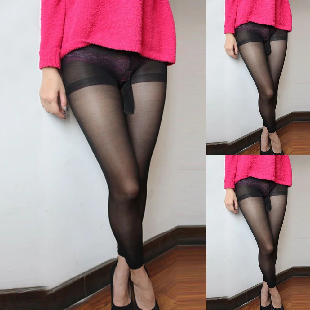 1pc Men's Sexy Stockings See Through Pantyhose Solid Color Ultra Thin Man Tight Elastic Socks Leggings