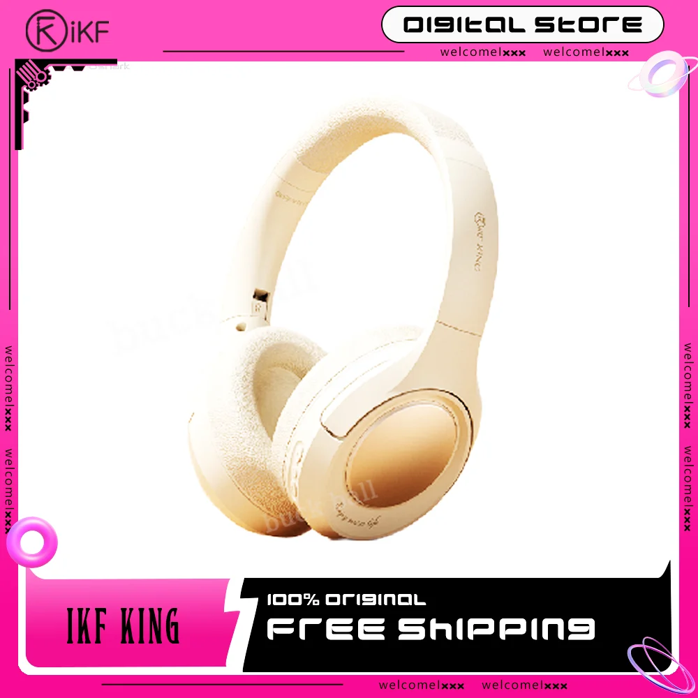 

IKF King Bluetooth Wireless Headset Bass ENC Active Noise ANC Game Earbuds with Microphone Headphones Cancelling For Gamer Gift
