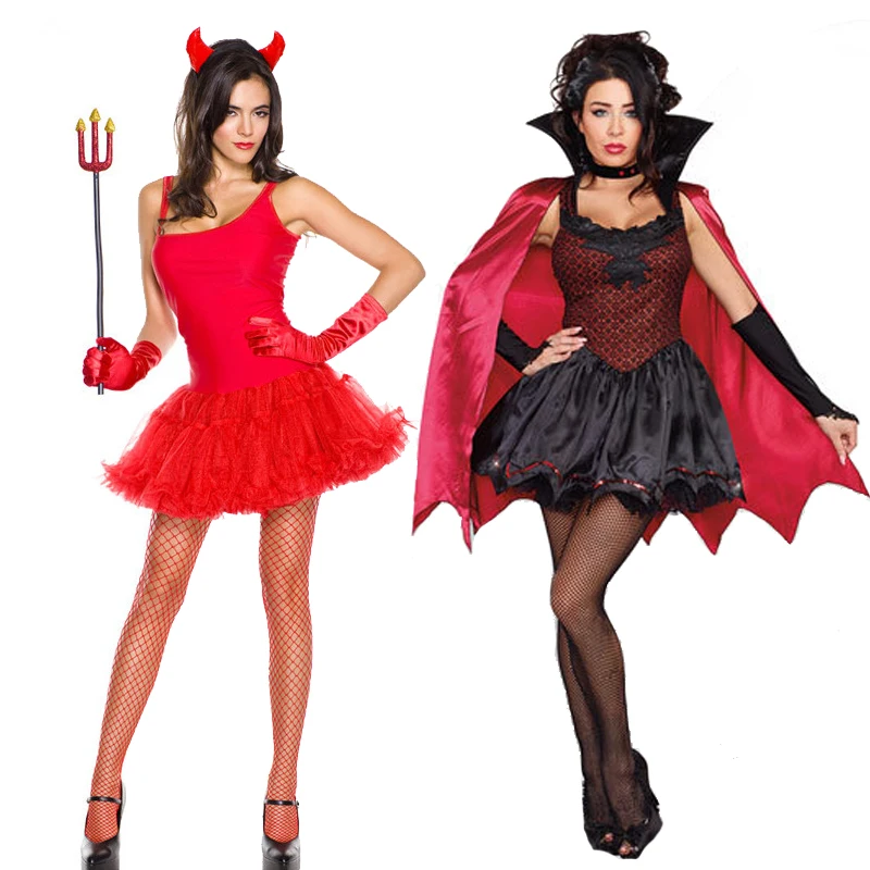 

Lady Carnival Halloween Sexy Demonic Vampire Costume Day Of The Dead Vintage Gothic Tutu Playsuit Cosplay Fancy Party Dress