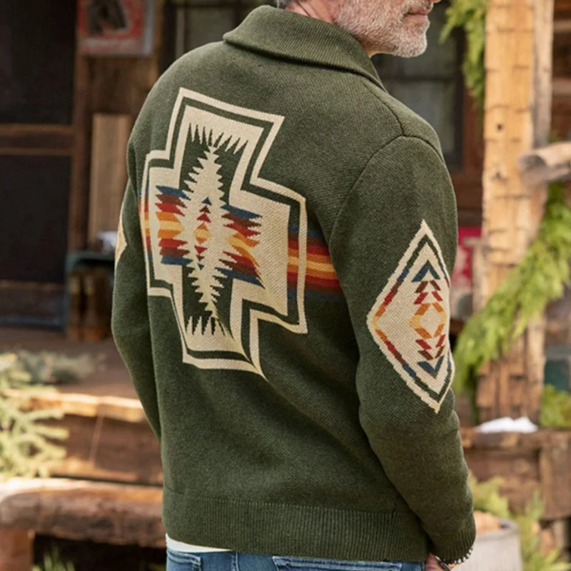 Men's Sweater Cardigan 2023 Autumn And Winter New Lapel Thickened Fashion Casual Large Size Sweater