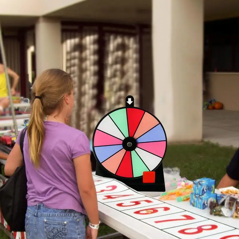 

Prize Wheel Non-slip Wheel of Fortune Game Spinner with Stand Erasable Acrylic Board Roulette Wheel 12 Slots Tabletop Prize