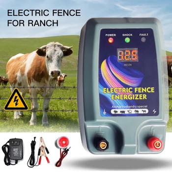 Dispositivo di energizzazione per recinzione elettrica 5KM 12V per bovini Animali Cavallo Bovini Mucca Pecora Pollo Bestiame Pastore elettrico con allarme 1