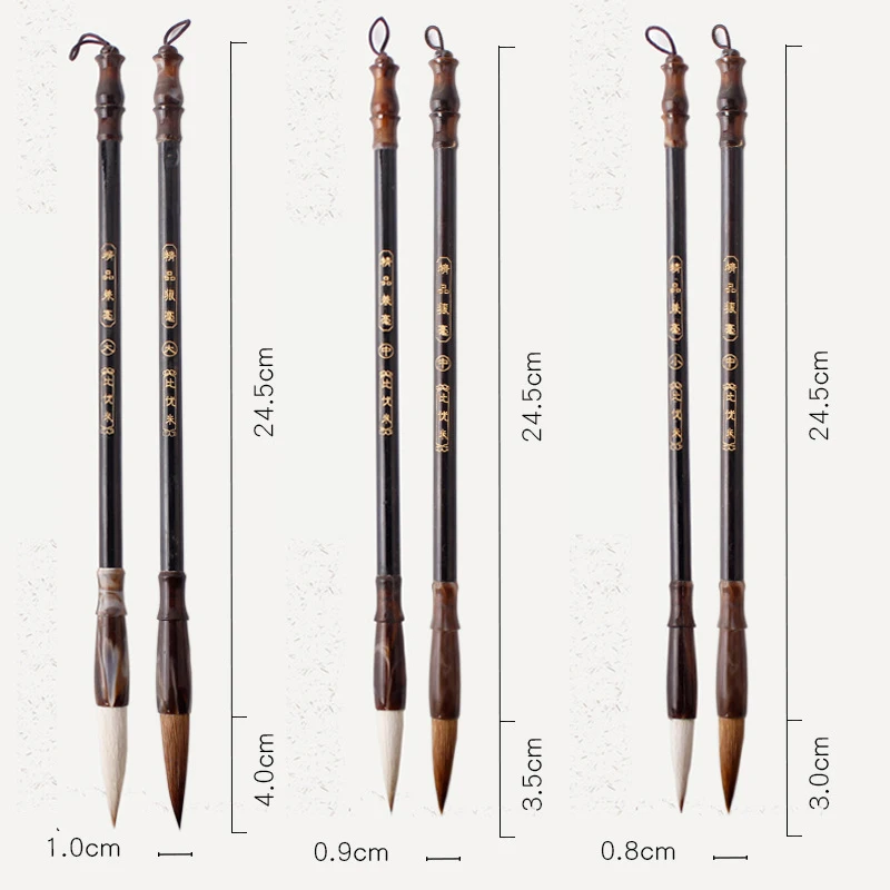 6pcs L/S/M Wooden Calligraphy Brush Pen Set Chinese Calligraphy Painting Brush Pen Wool Weasel Hair Regular Script Writing paint brush,calligraphy brush