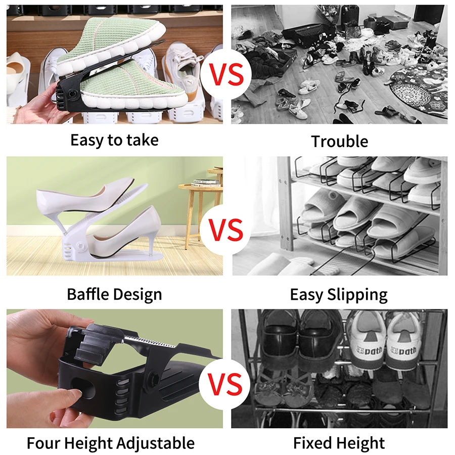 1PCS Shoe Organiser Adjustable Space Saving Shoe Cabinet Layered Storage Wider Upgraded Tray Double Thickened Racks