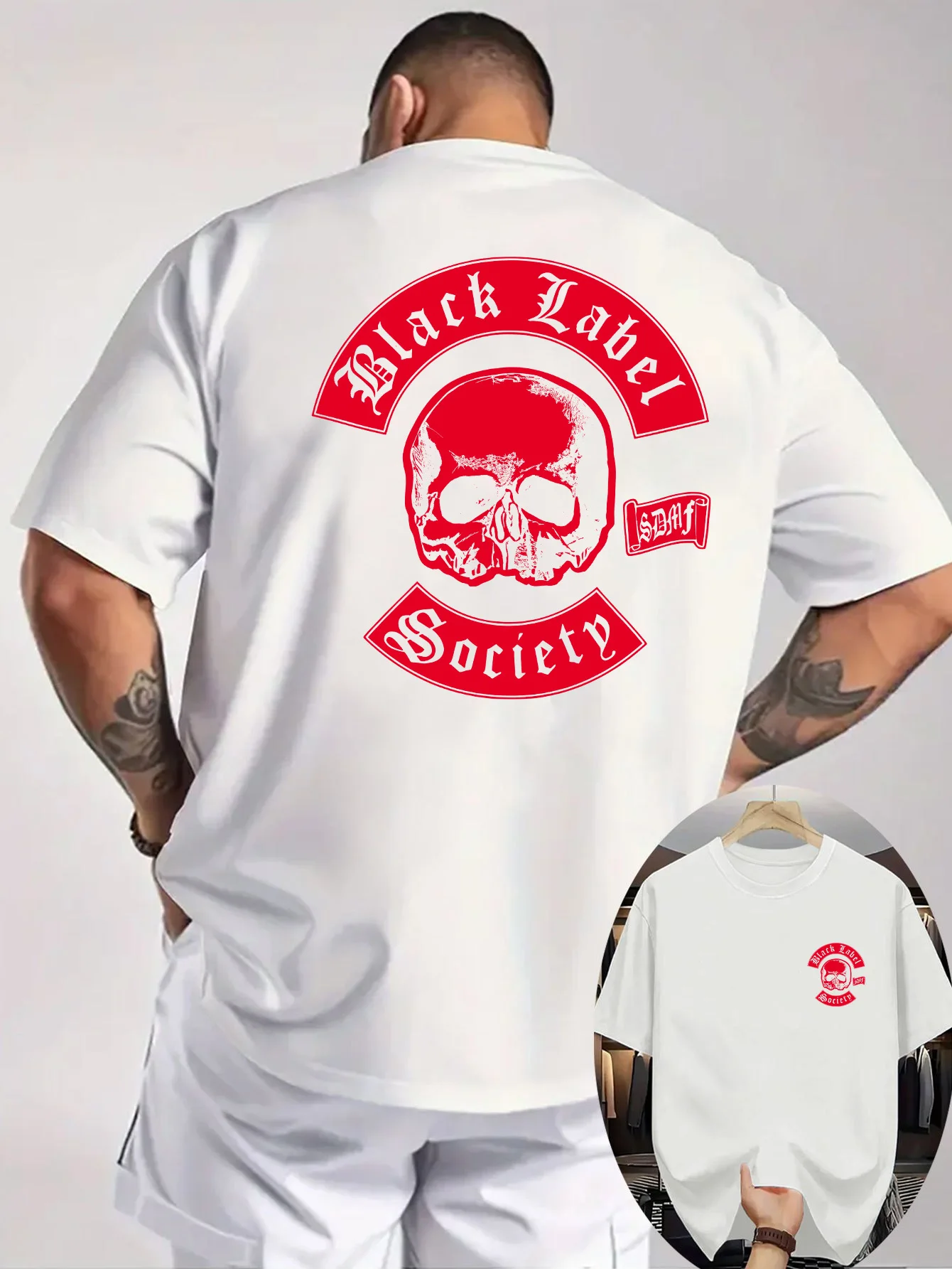 Black Label Society Skull Design Graphic T-Shirt 100% Cotton O-Neck Short Sleeve Summer Casual Mens T-shirt Streetwear