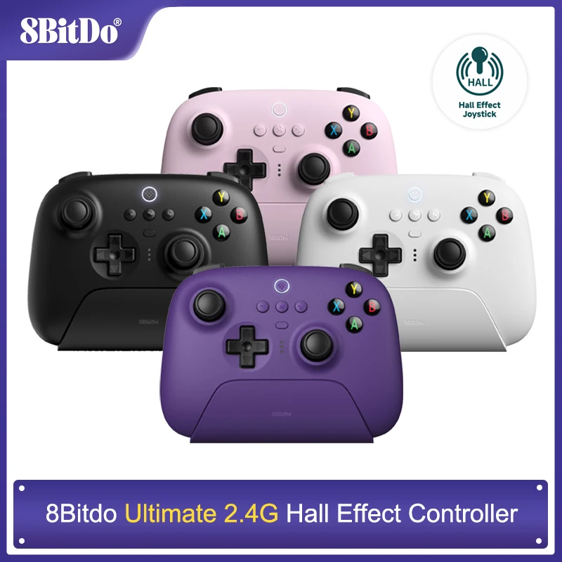 Efeito Joystick sem Fio Final 2.4g Controlador Joystick Doca de Carregamento para pc Janelas 10 11 Vapor Andróide Novo 8bitdo-hall