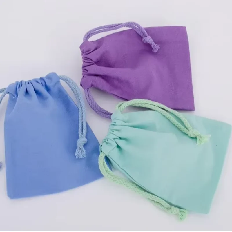 Reusable Cotton Drawstring Bags Fabric Storage Bag Drawstring Gift Bag For Sundries Fruit Vegetable Kitchen Produce Bag 4