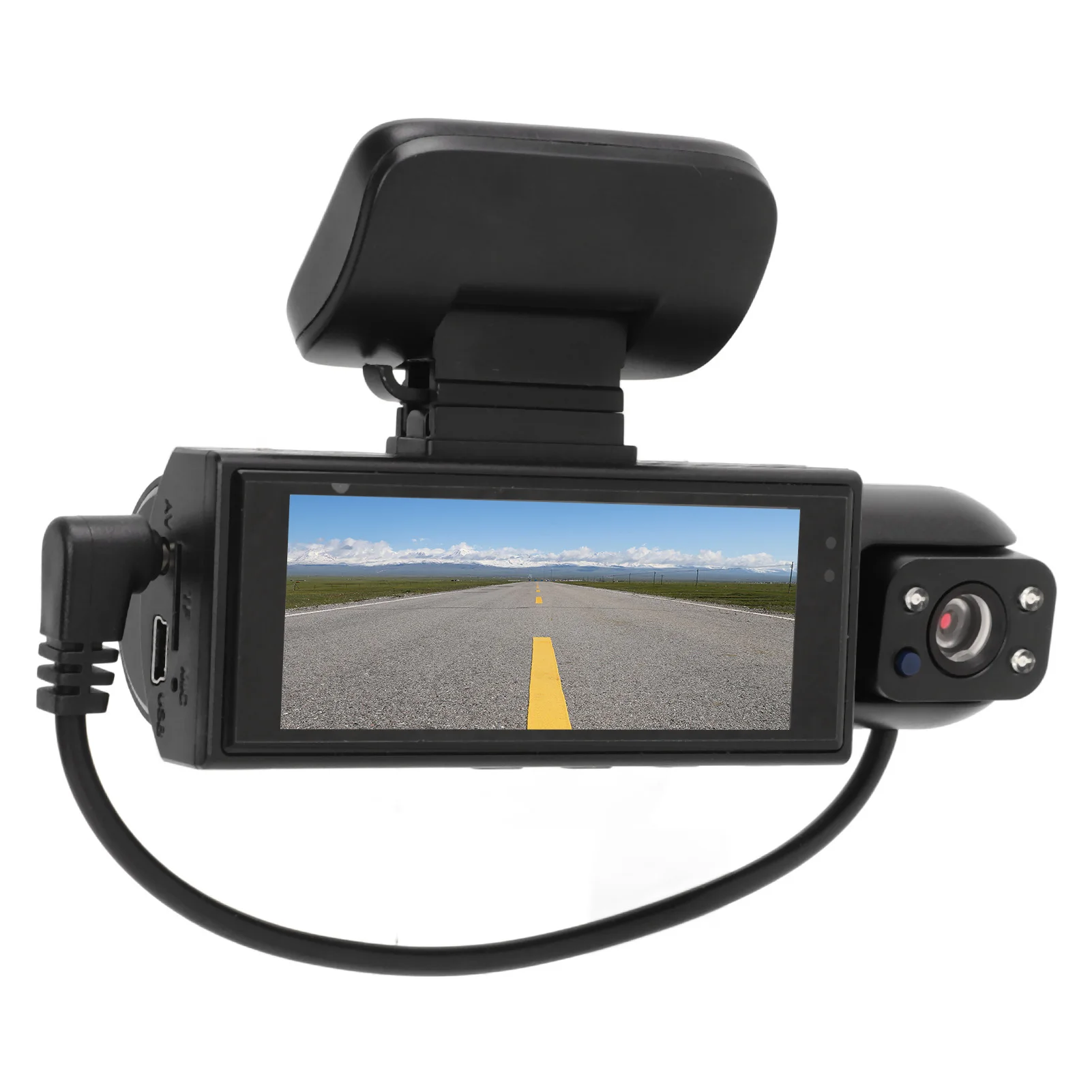 Driving Video Recorder Reversing Visible Car Dash Cam 3.16inch 360 Degree Rotating IR Lens Night Vision for Driving Safety