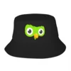 Duolingo Owl Duo Bucket Hat Panama For Man Woman Bob Hats Autumn Fisherman Hats Summer Beach Fishing Unisex Caps 6