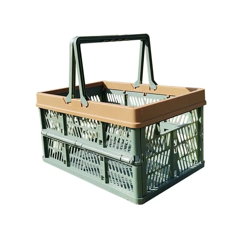 

Beach Picnic Basket Foldable Picnic Basket With Double Handles Collapsible Picnic Basket Large Capacity Space Saving Storage