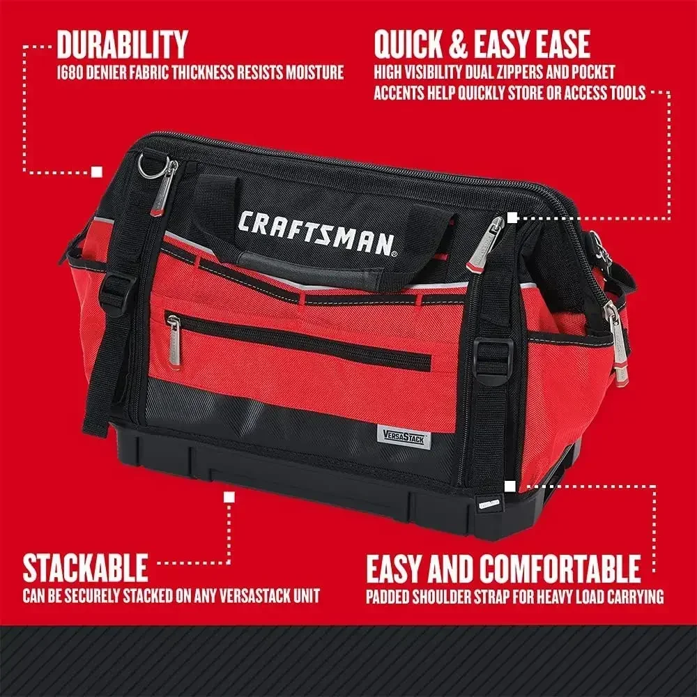 Zippered Tool Bag, 31 Pocket Organizer, Heavy Duty Tool Tote (CMST17622) 2