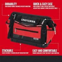 Zippered Tool Bag, 31 Pocket Organizer, Heavy Duty Tool Tote (CMST17622) 2