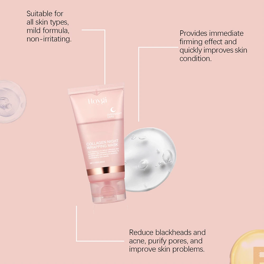 Collagen Night Peel Off Mask for Facial Moisturizing and Skin Rejuvenation