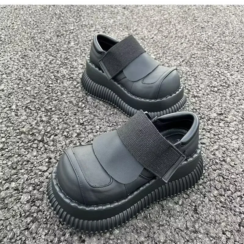 Japanese Doll Shoes Woman Small Thick-soled High Leather Shoes Big-toed Mary Jane Single Shoes Style Zapatos De Mujer zapatillas