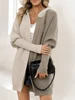 Women's Patchwork Knitted Hooded Cardigan Sweater Warm Autumn Winter Outerwear Fashionable Cozy Cardigan for Cooler Months