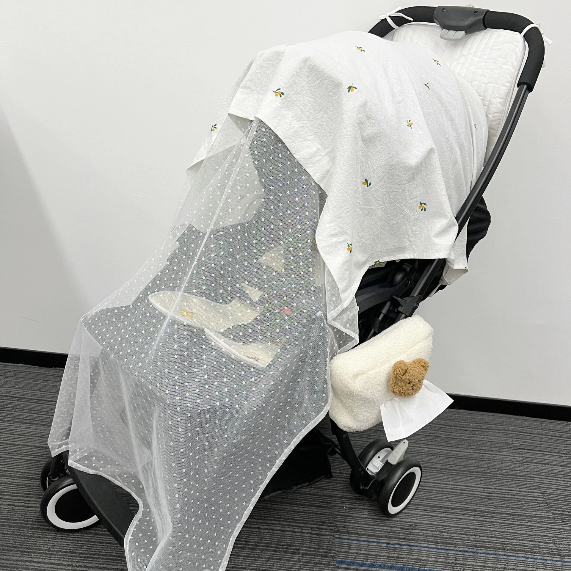 baby stroller cover for rain Stroller Sunshade Canopy with Mosquito Net Insect Shield Netting Anti-UV Baby Stroller Sun Visor Infant Carriage Canopy Covers baby stroller accessories baby bottle rack	